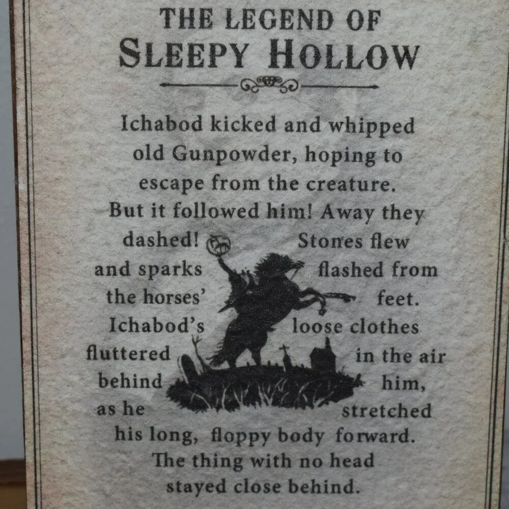 The Legend Of Sleepy Hollow Headless Horseman Plaque Sign Gothic Halloween Decor
